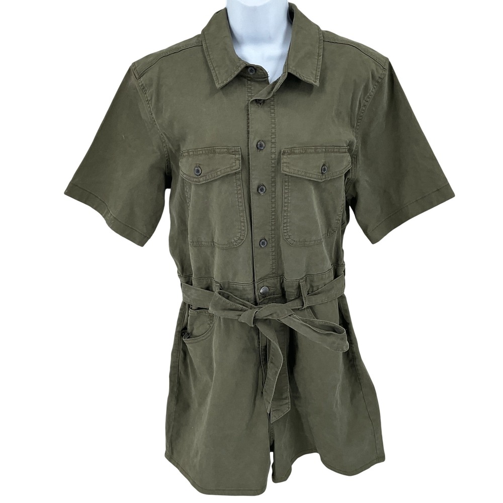 Universal Thread Romper Womens 14 Olive Green Utility Safari Military Boho